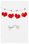 Clothesline with Hanging Hearts and Sample Text